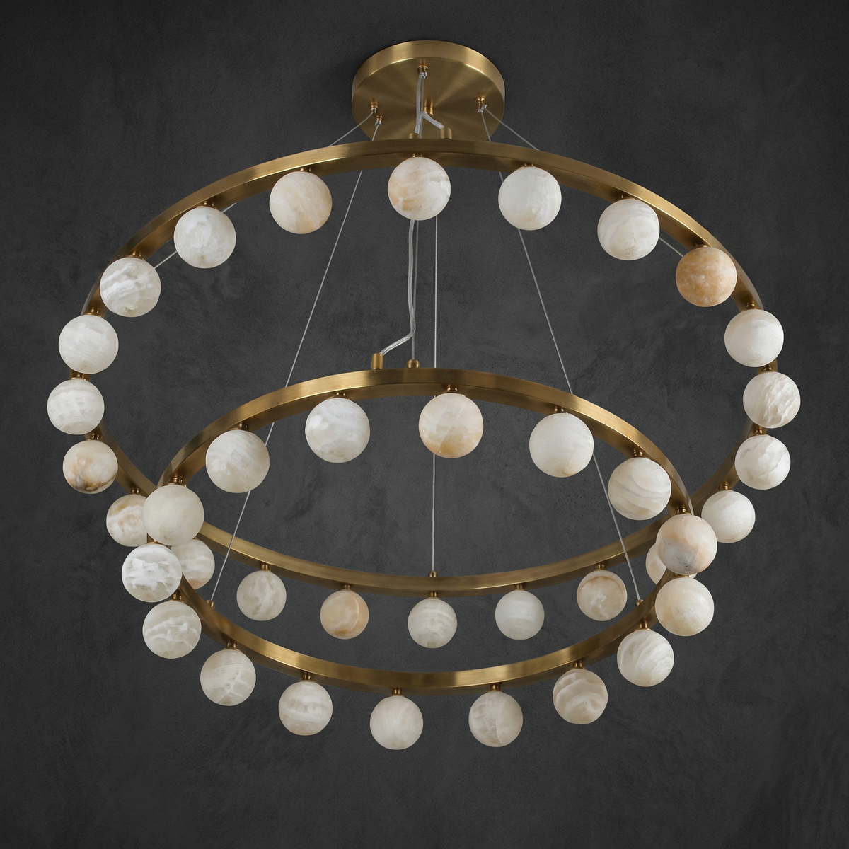 Orbita Ring Chandelier in a dining room