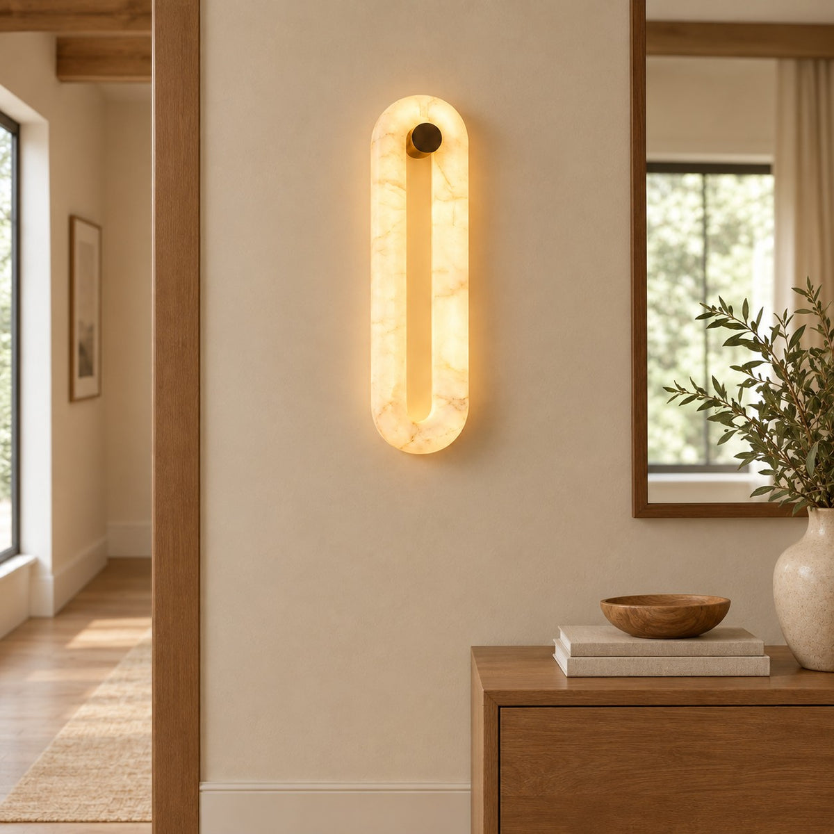 Orelis Spanish Alabaster Minimalist Wall Sconce 15.7" 23.6"
