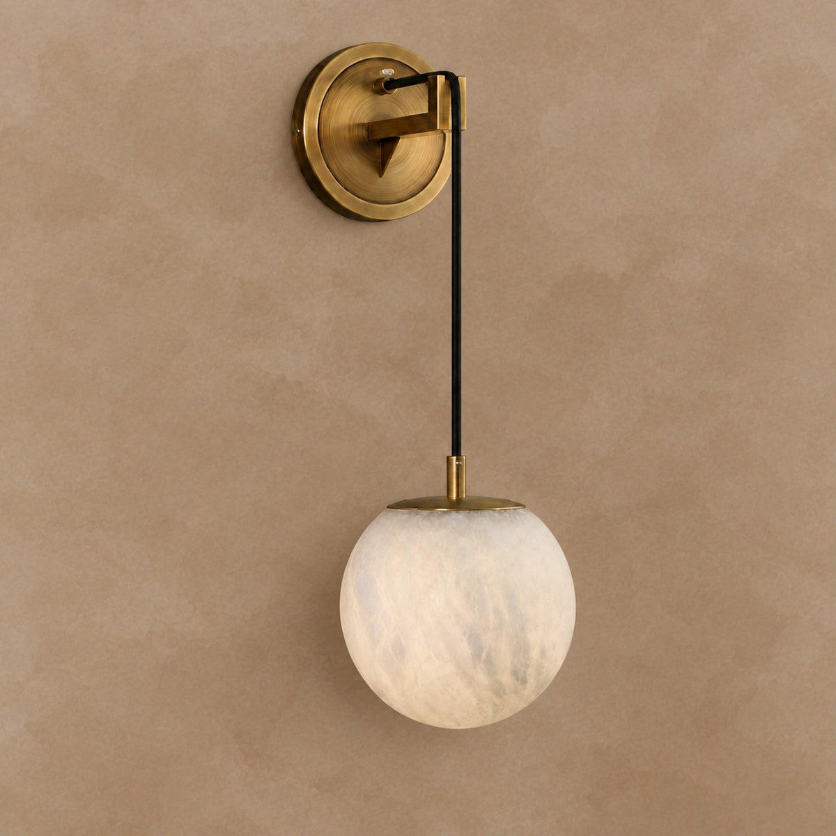 Orlena Spanish Alabaster Mid-Century Modern Wall Sconce
