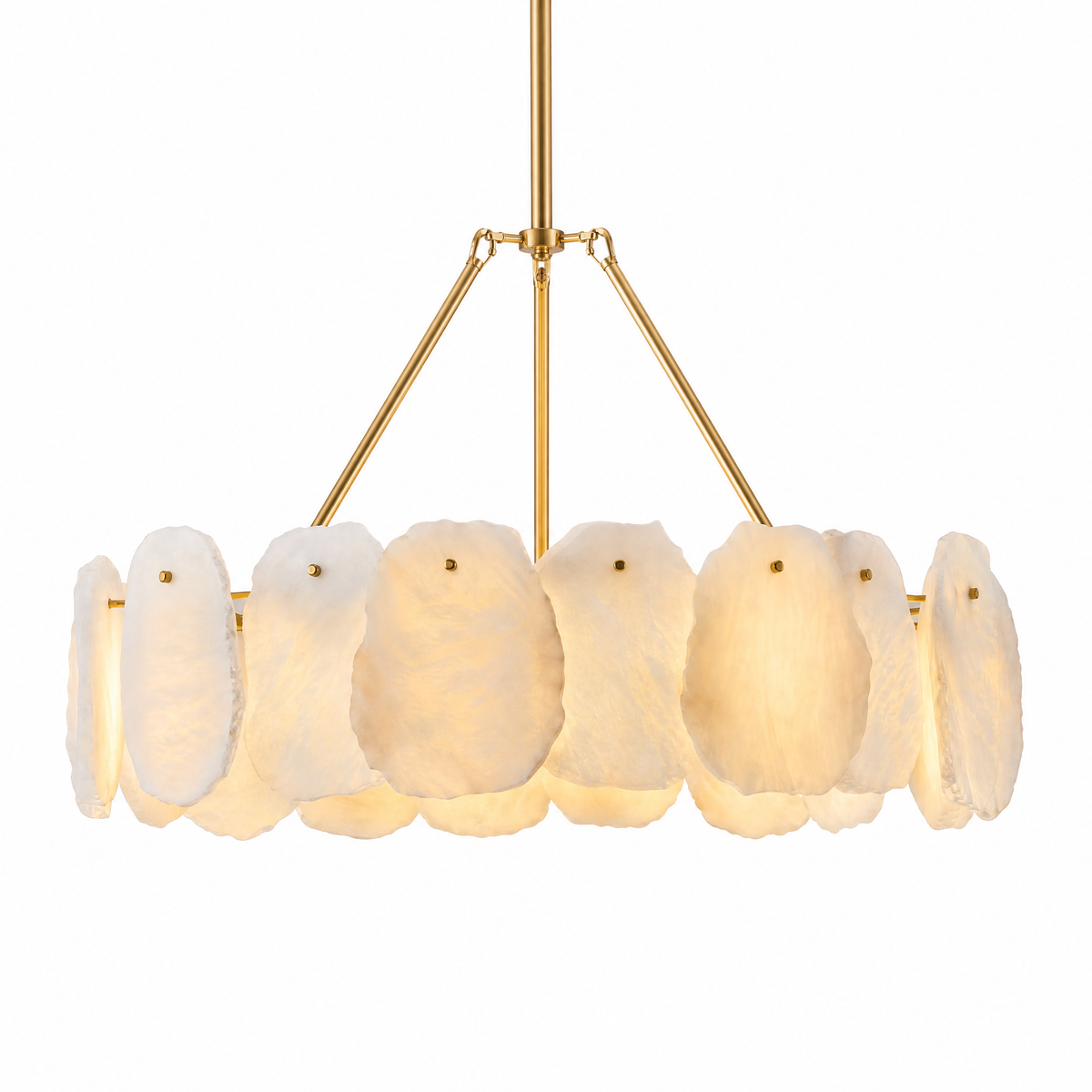 24" Spanish Alabaster Round Chandelier