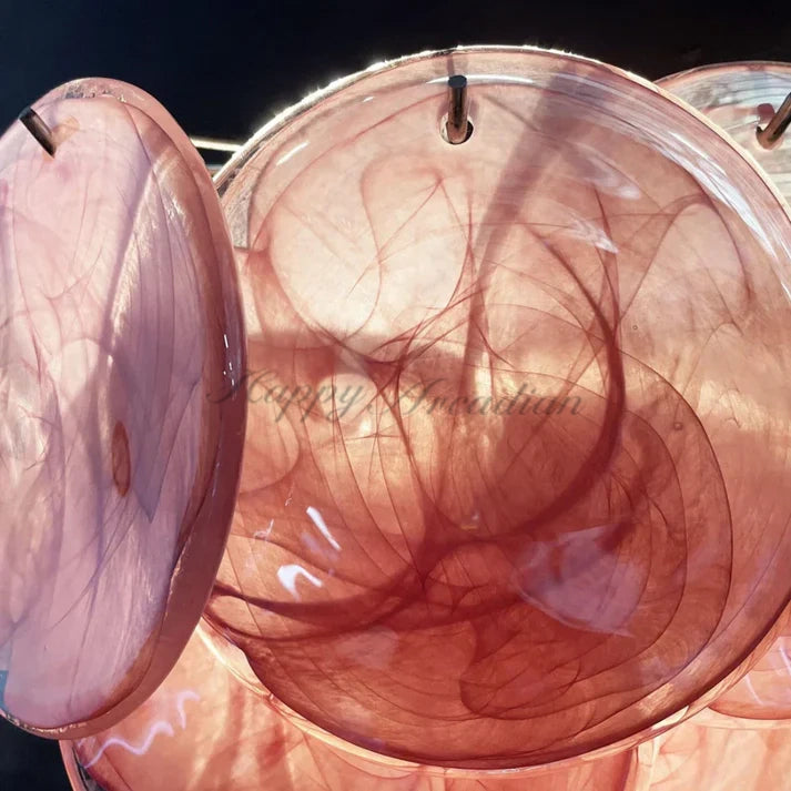 Pink Vintage Murano Glass Wall Lamp 13.4"