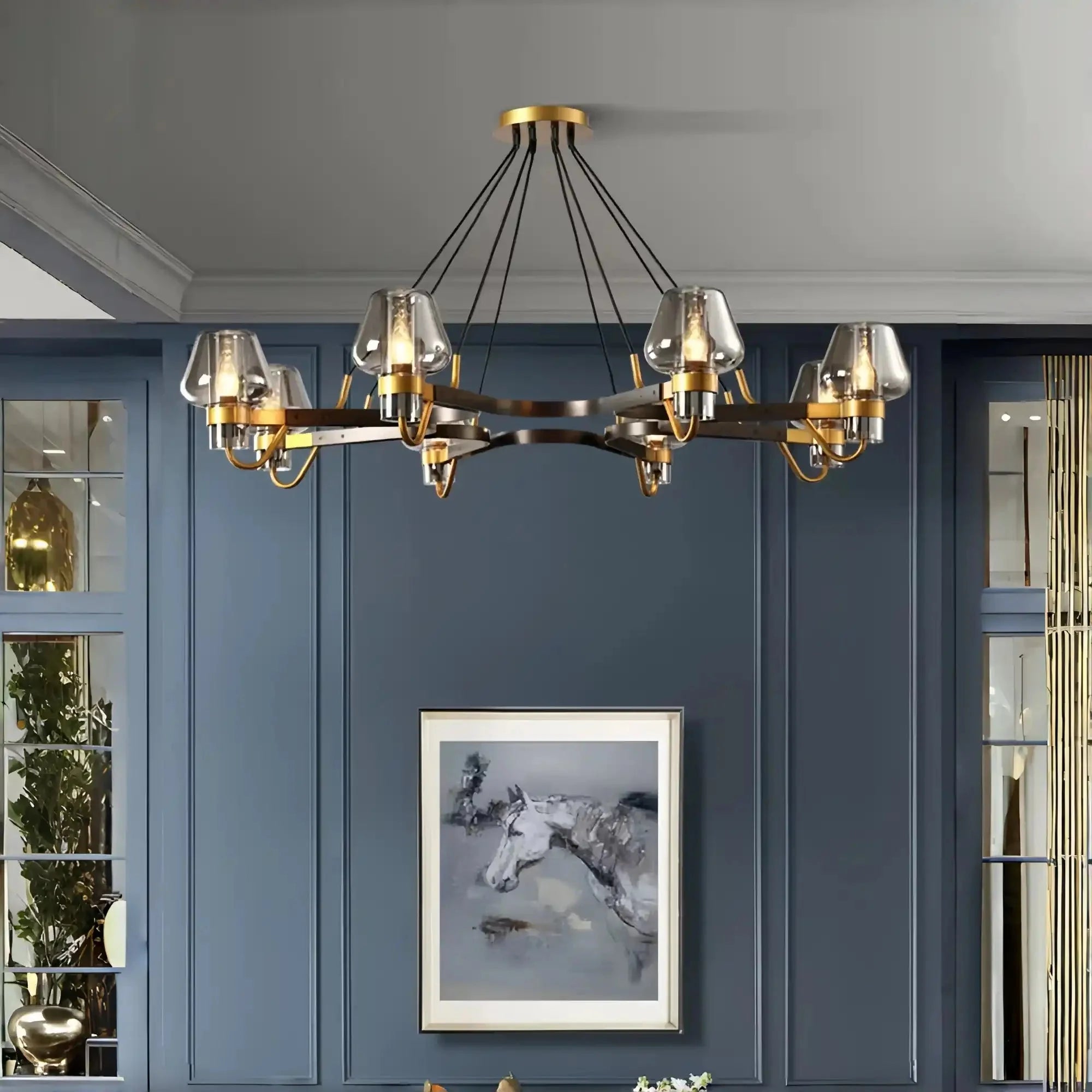 Post-modern Light Luxury Full Brass Chandelier for Living Room/Bedroom