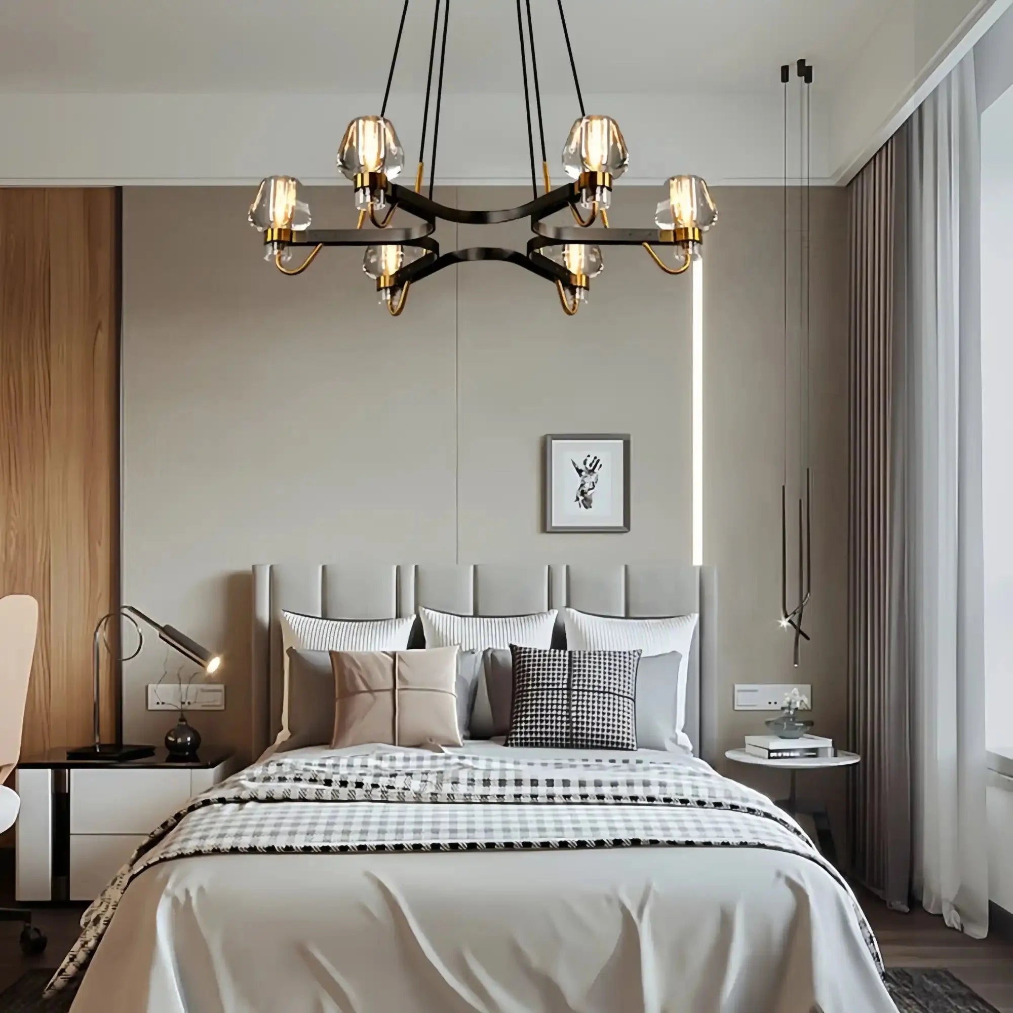 Post-modern Light Luxury Full Brass Chandelier for Living Room/Bedroom