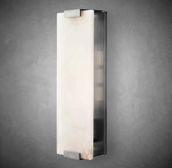 Hand-Carved Alabaster Grand Sconce