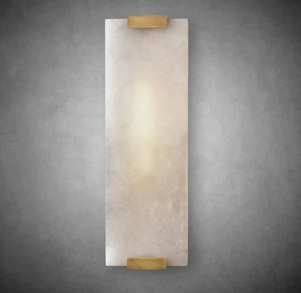 Hand-Carved Alabaster Grand Sconce