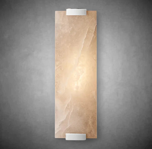 Hand-Carved Alabaster Grand Sconce