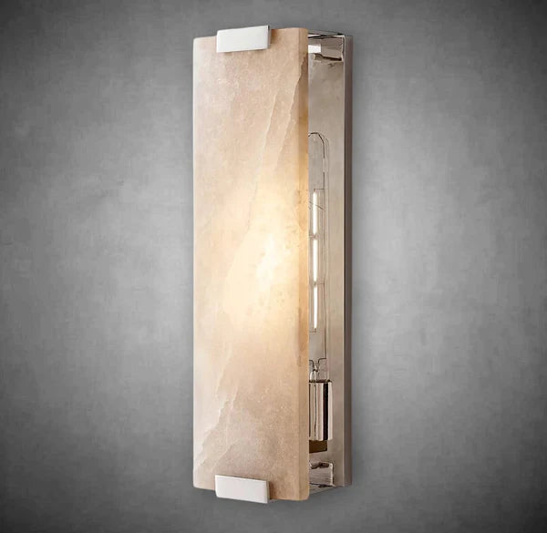 Hand-Carved Alabaster Grand Sconce