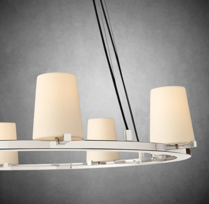 Brilliax Fabric Shade Round Chandelier 36" 48" 60″
