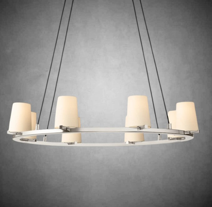 Brilliax Fabric Shade Round Chandelier 36" 48" 60″