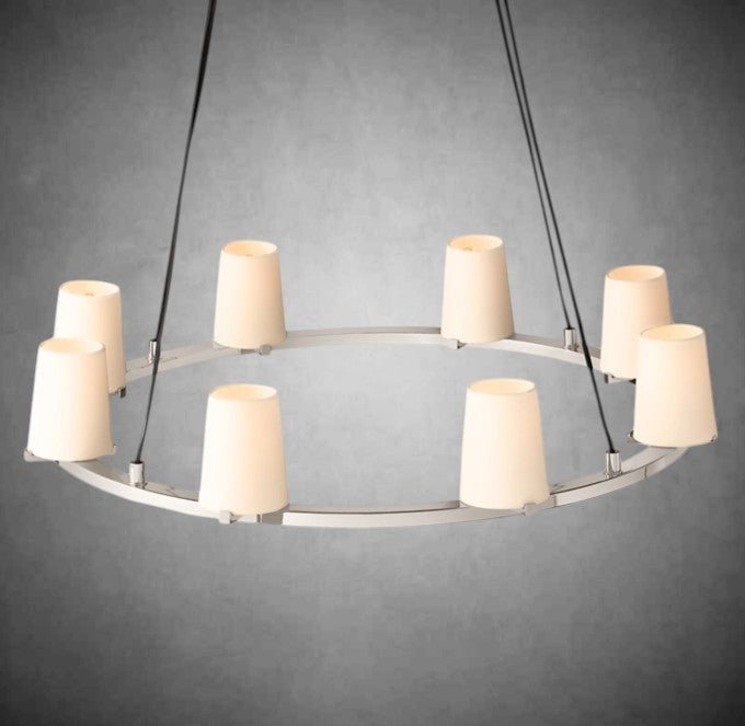 Brilliax Fabric Shade Round Chandelier 36" 48" 60″