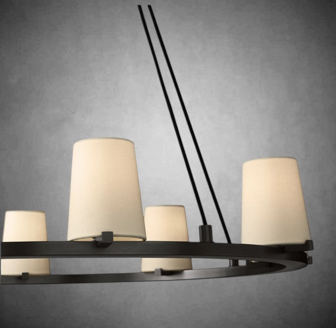 Brilliax Fabric Shade Round Chandelier 36" 48" 60″