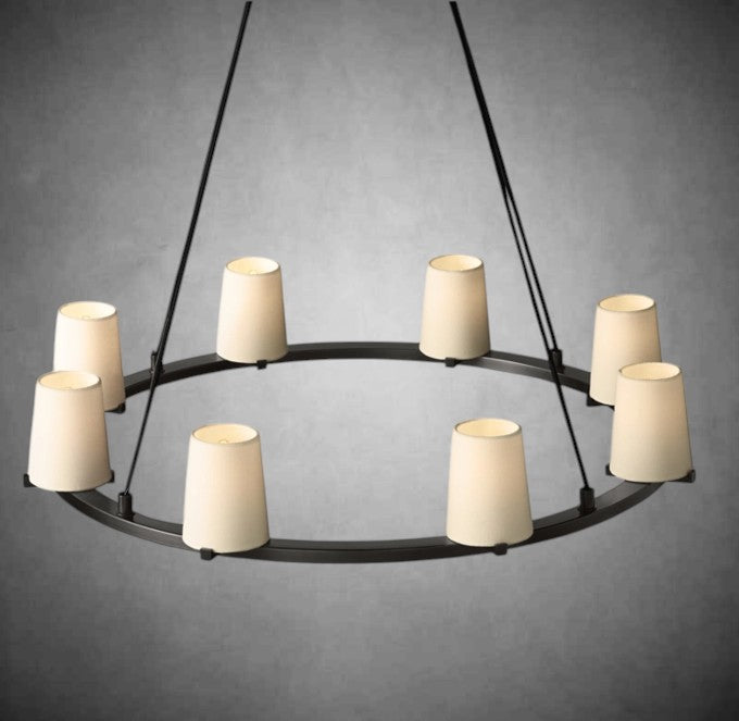 Brilliax Fabric Shade Round Chandelier 36" 48" 60″