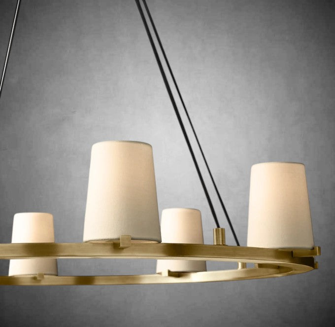 Brilliax Fabric Shade Round Chandelier 36" 48" 60″