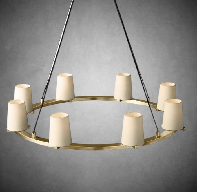 Brilliax Fabric Shade Round Chandelier 36" 48" 60″