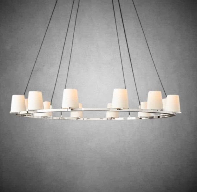 Brilliax Fabric Shade Round Chandelier 36" 48" 60″