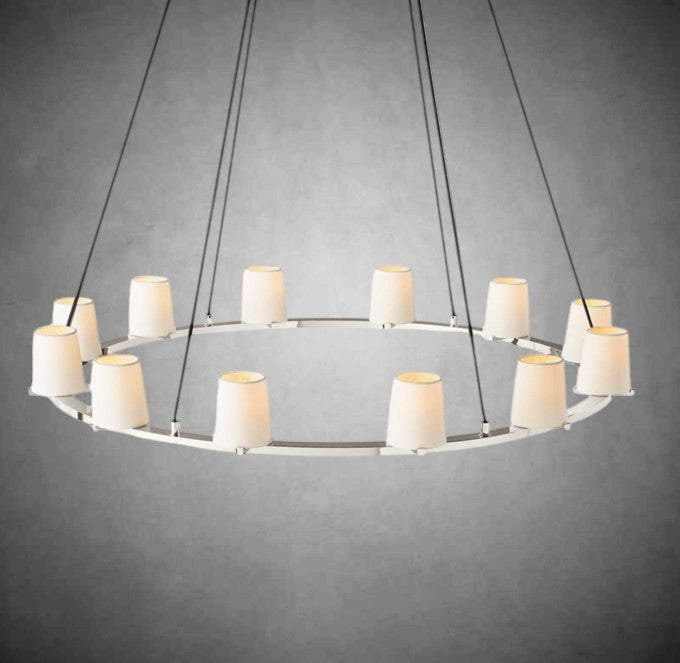 Brilliax Fabric Shade Round Chandelier 36" 48" 60″