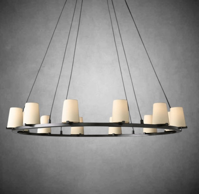 Brilliax Fabric Shade Round Chandelier 36" 48" 60″
