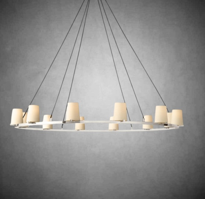Brilliax Fabric Shade Round Chandelier 36" 48" 60″