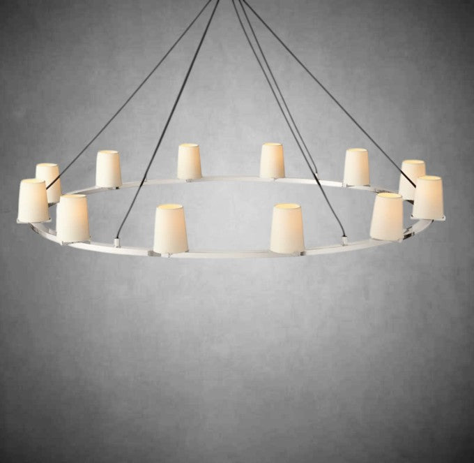 Brilliax Fabric Shade Round Chandelier 36" 48" 60″