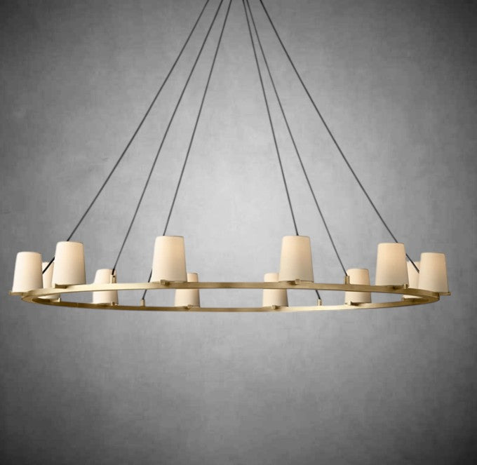 Brilliax Fabric Shade Round Chandelier 36" 48" 60″