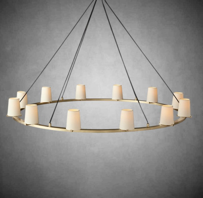 Brilliax Fabric Shade Round Chandelier 36" 48" 60″