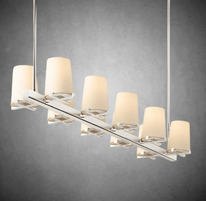 Brilliax Fabric Shade Linear Chandelier 49" 60"