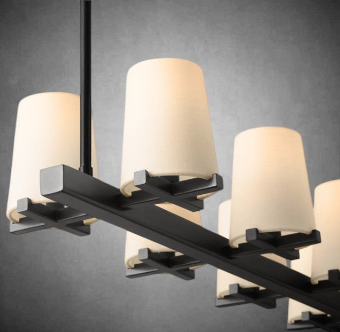 Brilliax Fabric Shade Linear Chandelier 49" 60"