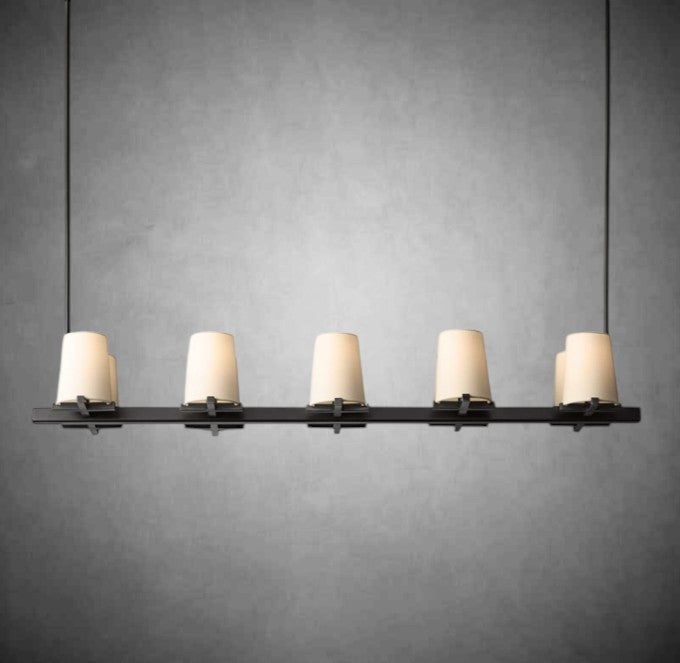 Brilliax Fabric Shade Linear Chandelier 49" 60"