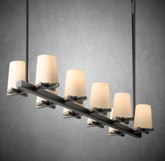 Brilliax Fabric Shade Linear Chandelier 49" 60"