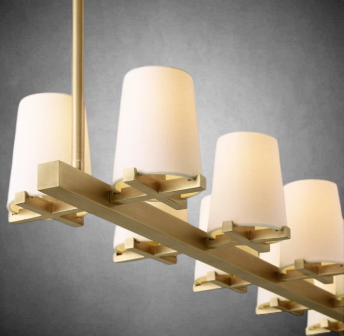 Brilliax Fabric Shade Linear Chandelier 49" 60"