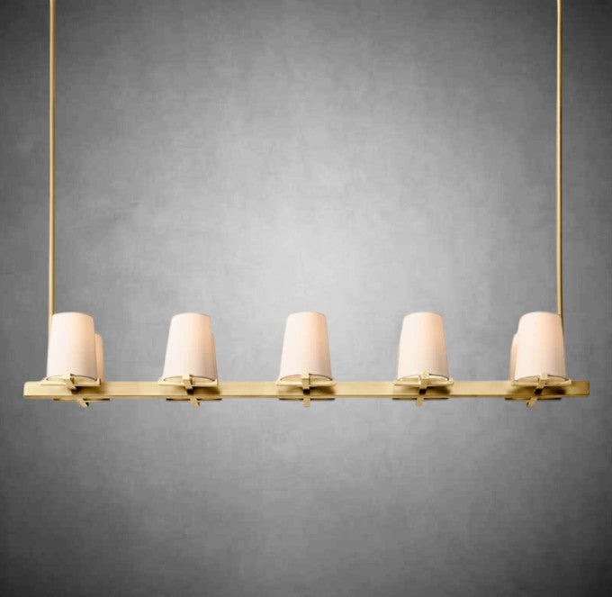 Brilliax Fabric Shade Linear Chandelier 49" 60"