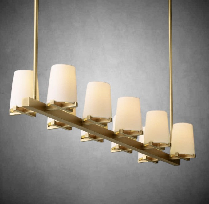 Brilliax Fabric Shade Linear Chandelier 49" 60"