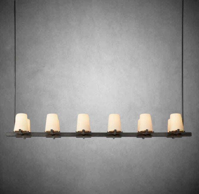 Brilliax Fabric Shade Linear Chandelier 49" 60"