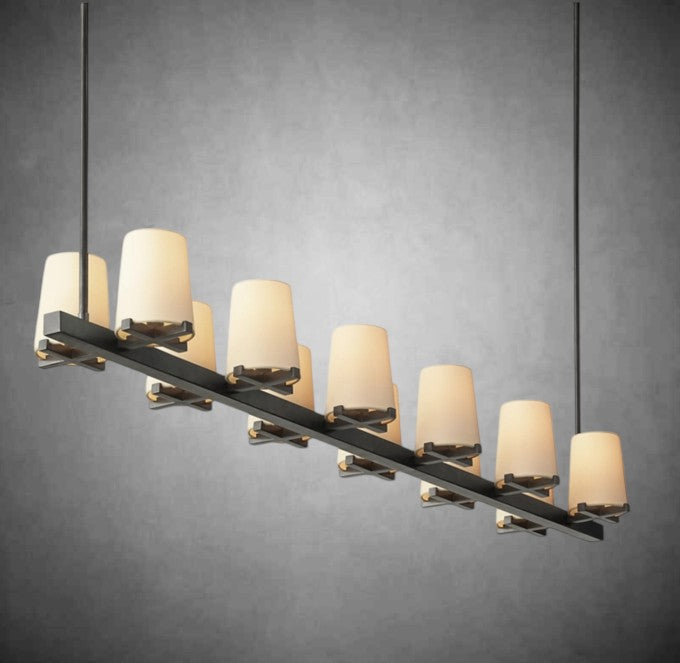 Brilliax Fabric Shade Linear Chandelier 49" 60"