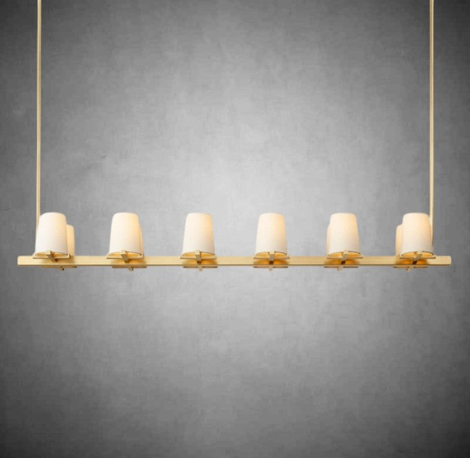 Brilliax Fabric Shade Linear Chandelier 49" 60"