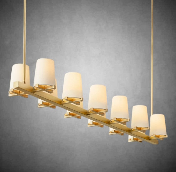 Brilliax Fabric Shade Linear Chandelier 49" 60"