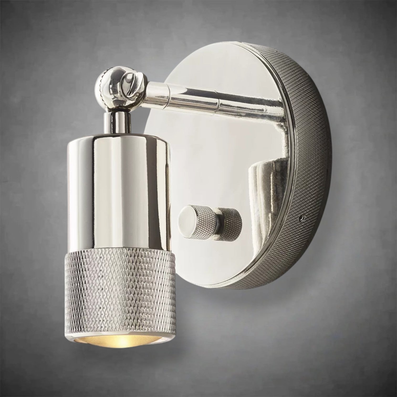Utilitaive Industrial Task Wall Sconce with Rotating Lamp