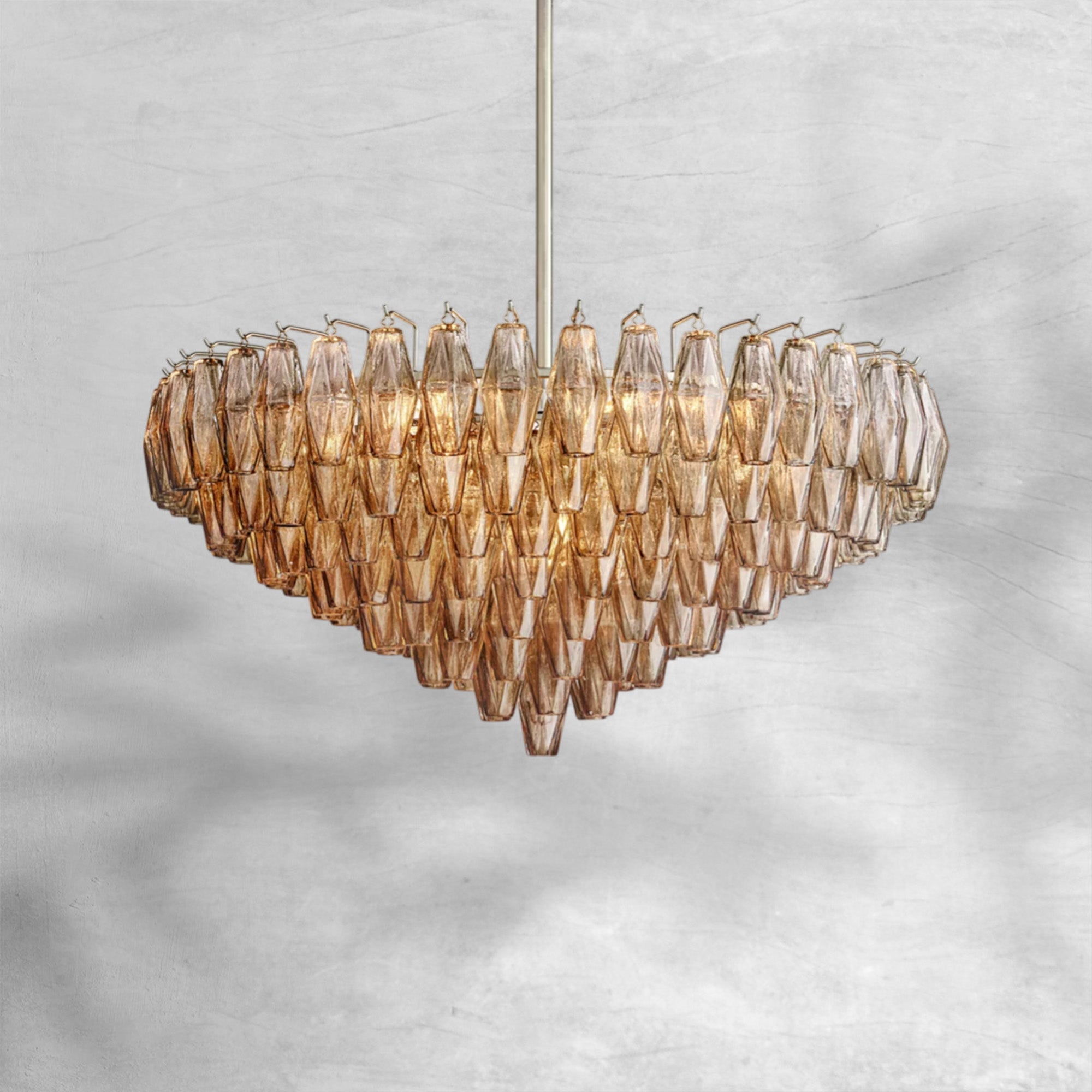 Cyra Glass Tiered Round Chandelier