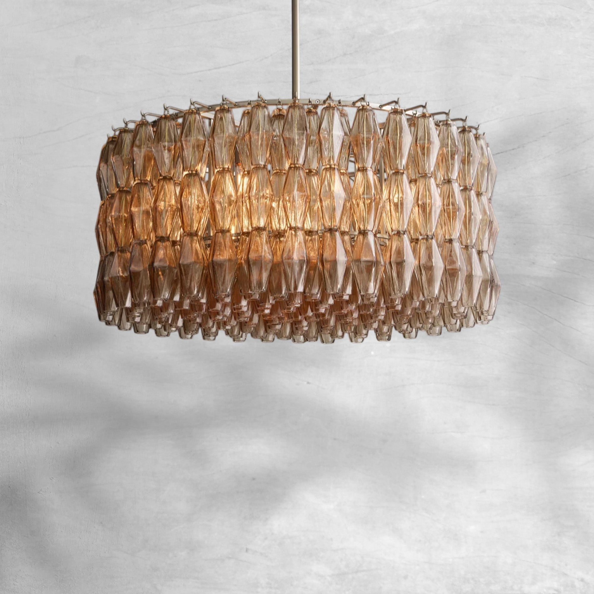 Cyra Smoke Glass Round Chandelier