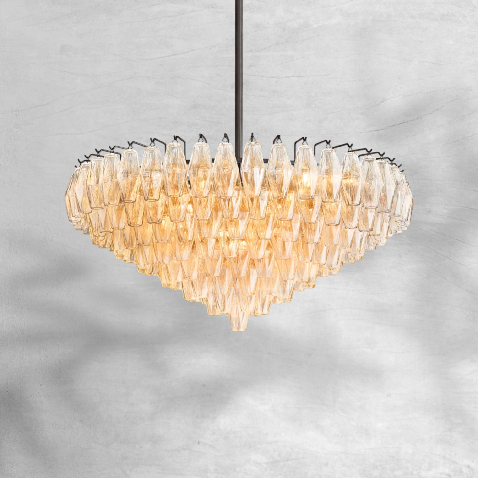 Cyra Glass Tiered Round Chandelier