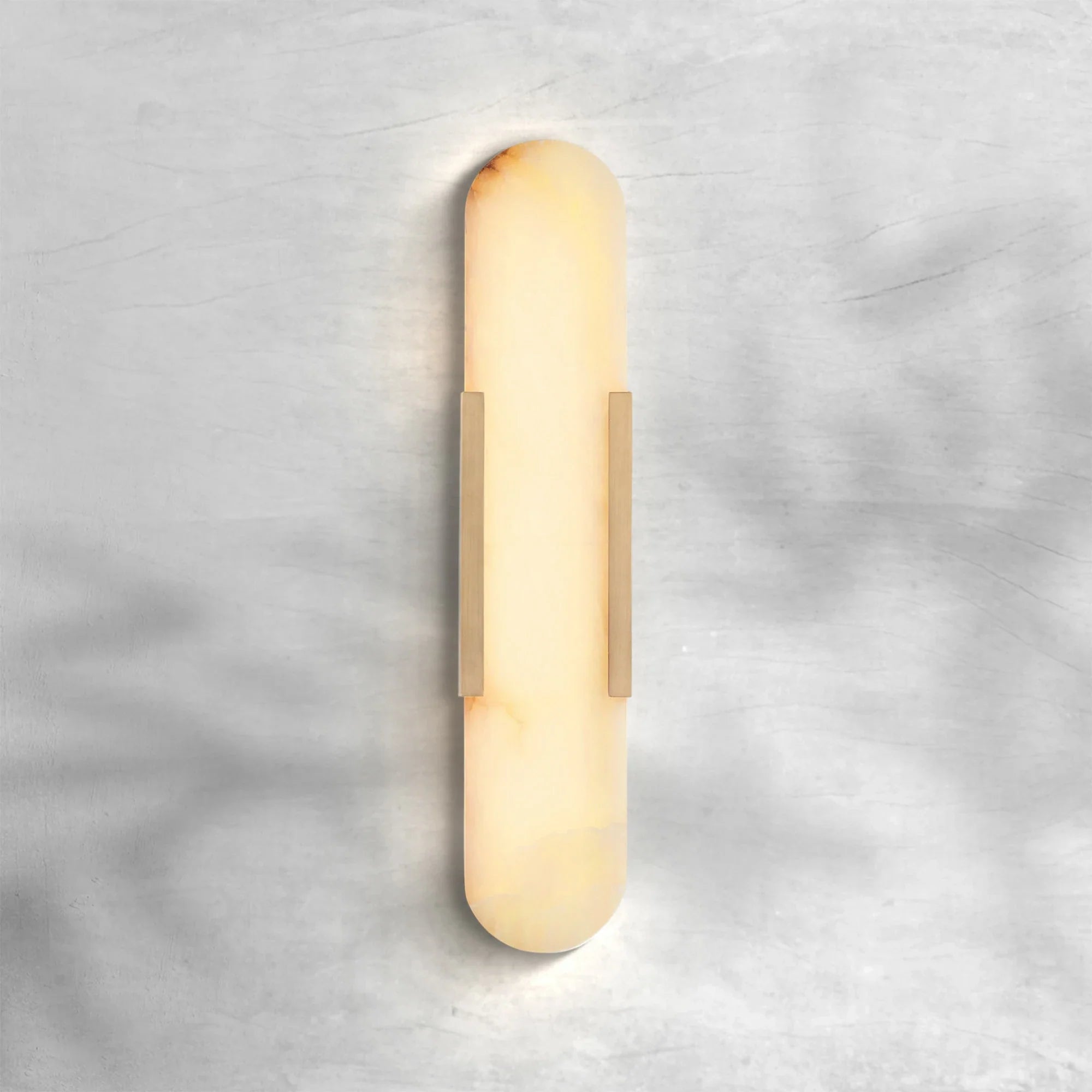 Mumora Alabaster Wall Sconce with Vintage Brass Finish