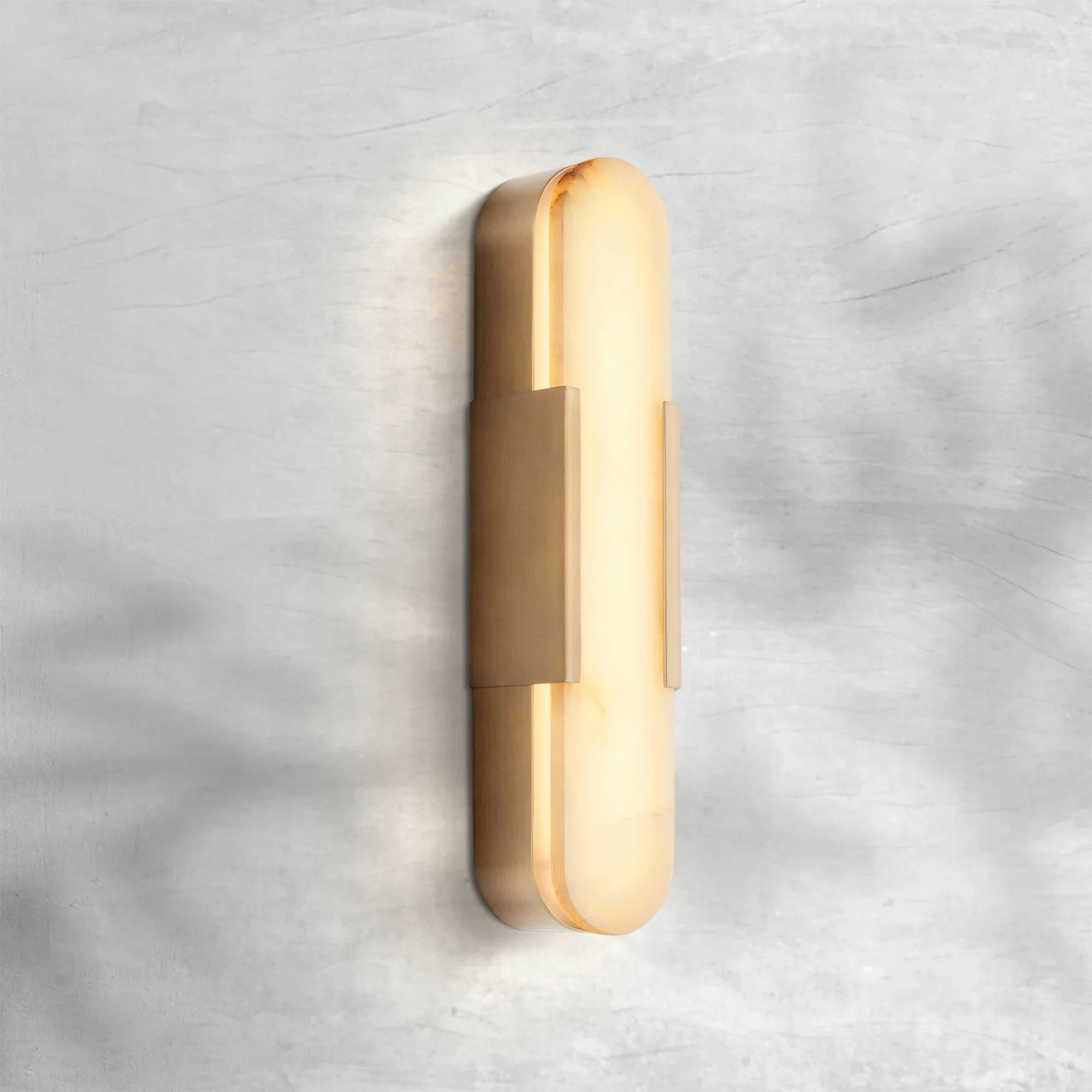 Mumora Alabaster Wall Sconce with Vintage Brass Finish