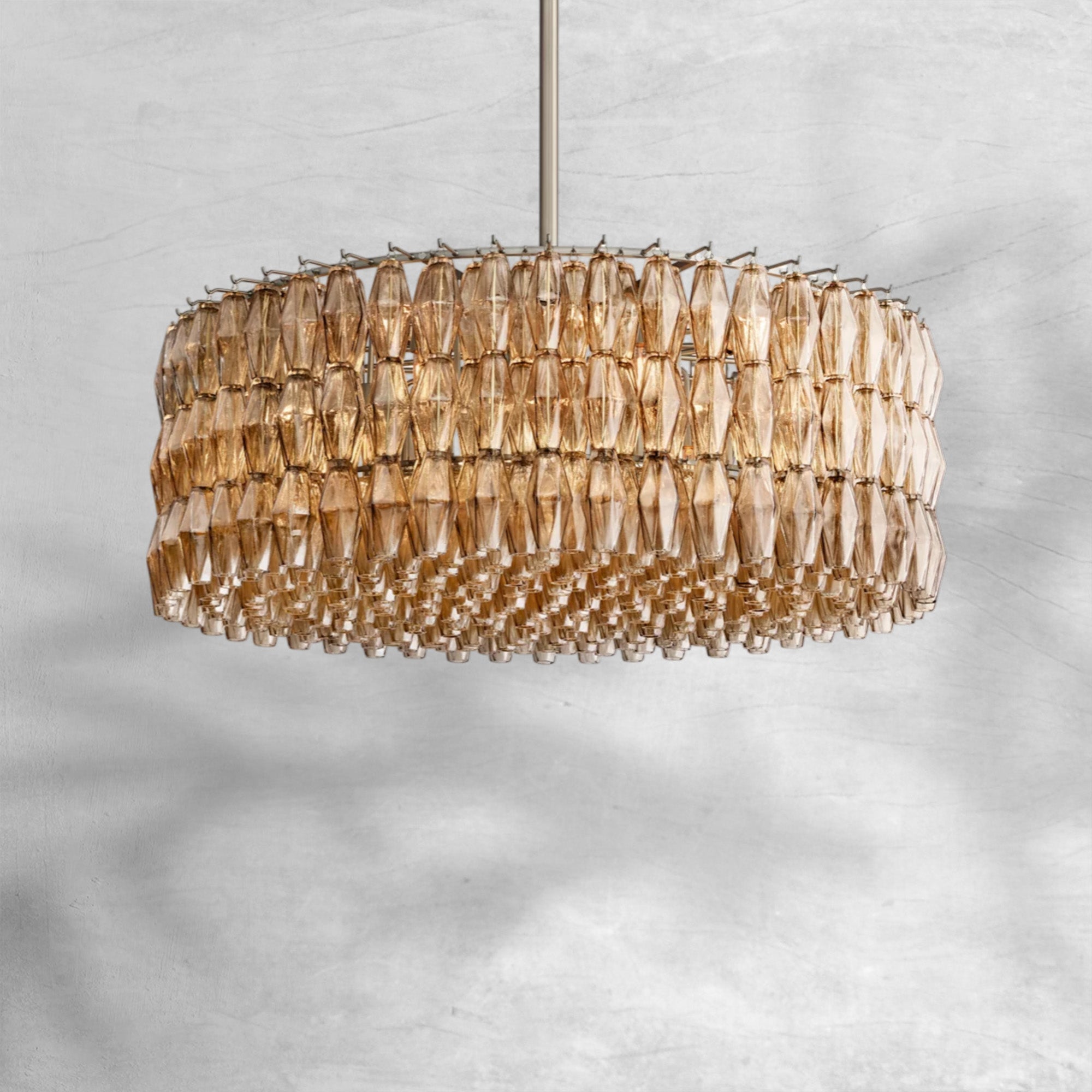 Cyra Smoke Glass Round Chandelier