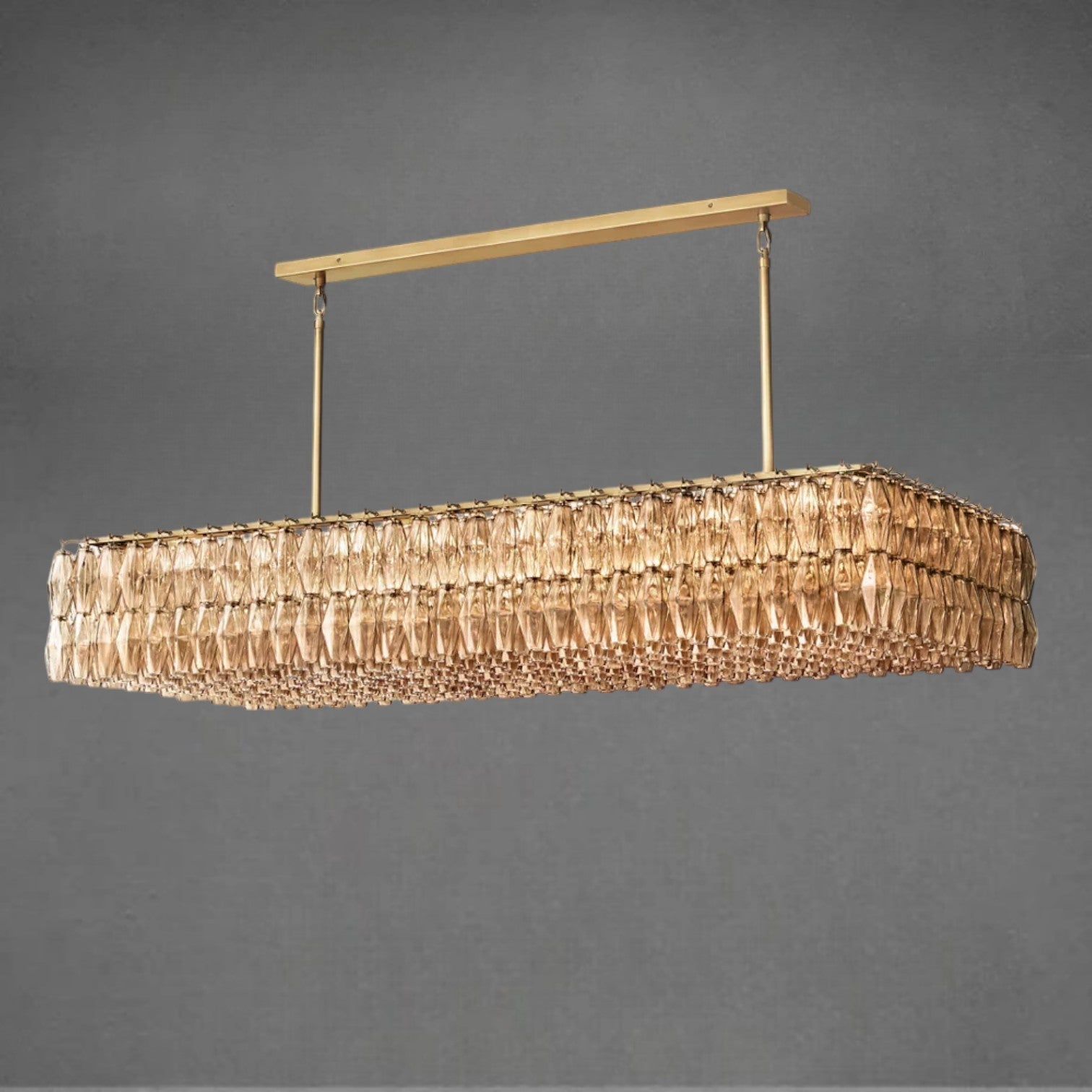Eclipsia Glass Rectangular Chandelier 74"