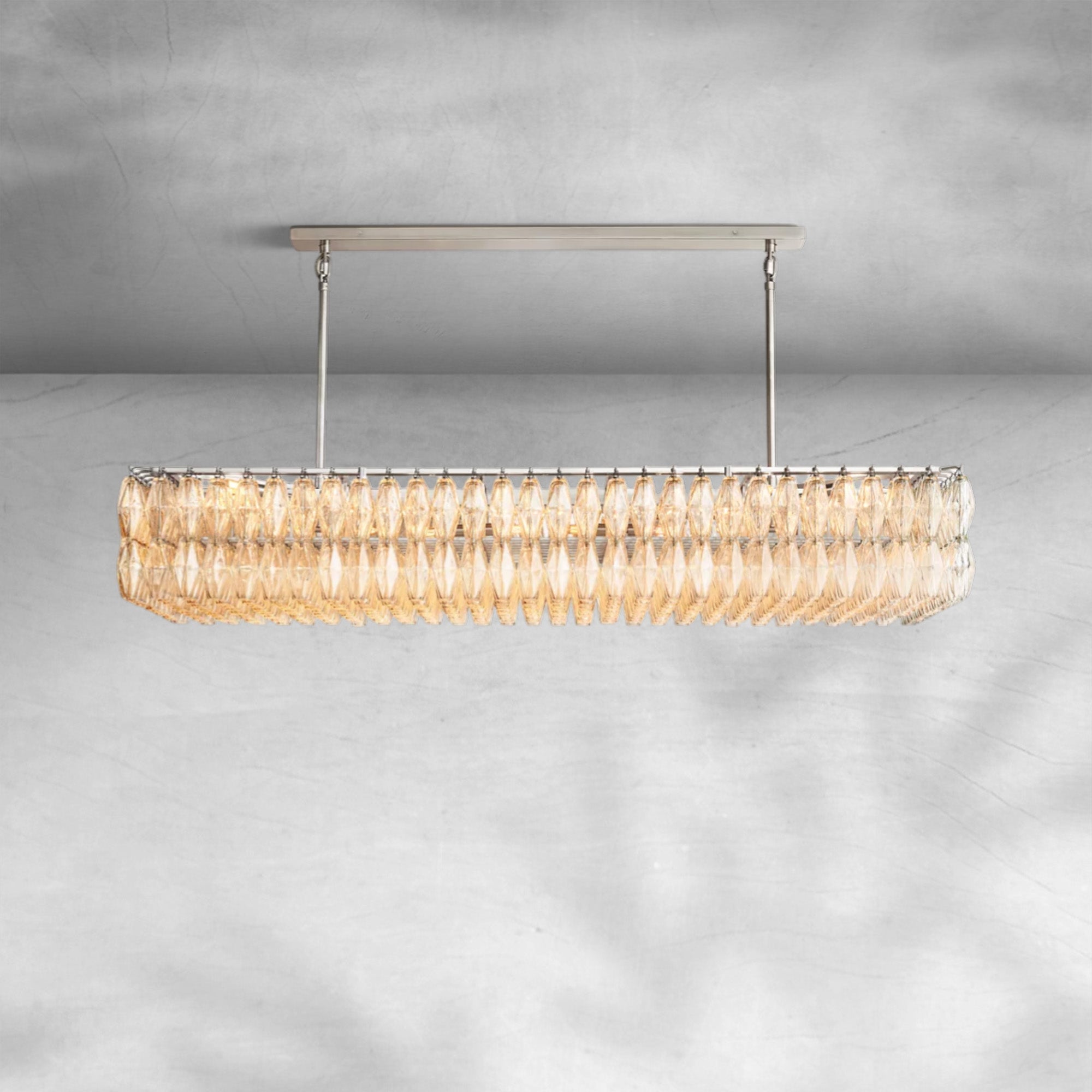 Cyra Glass Rectangular Chandelier