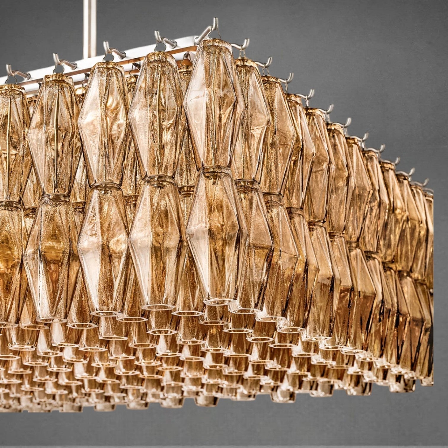 Eclipsia Glass Rectangular Chandelier 54"