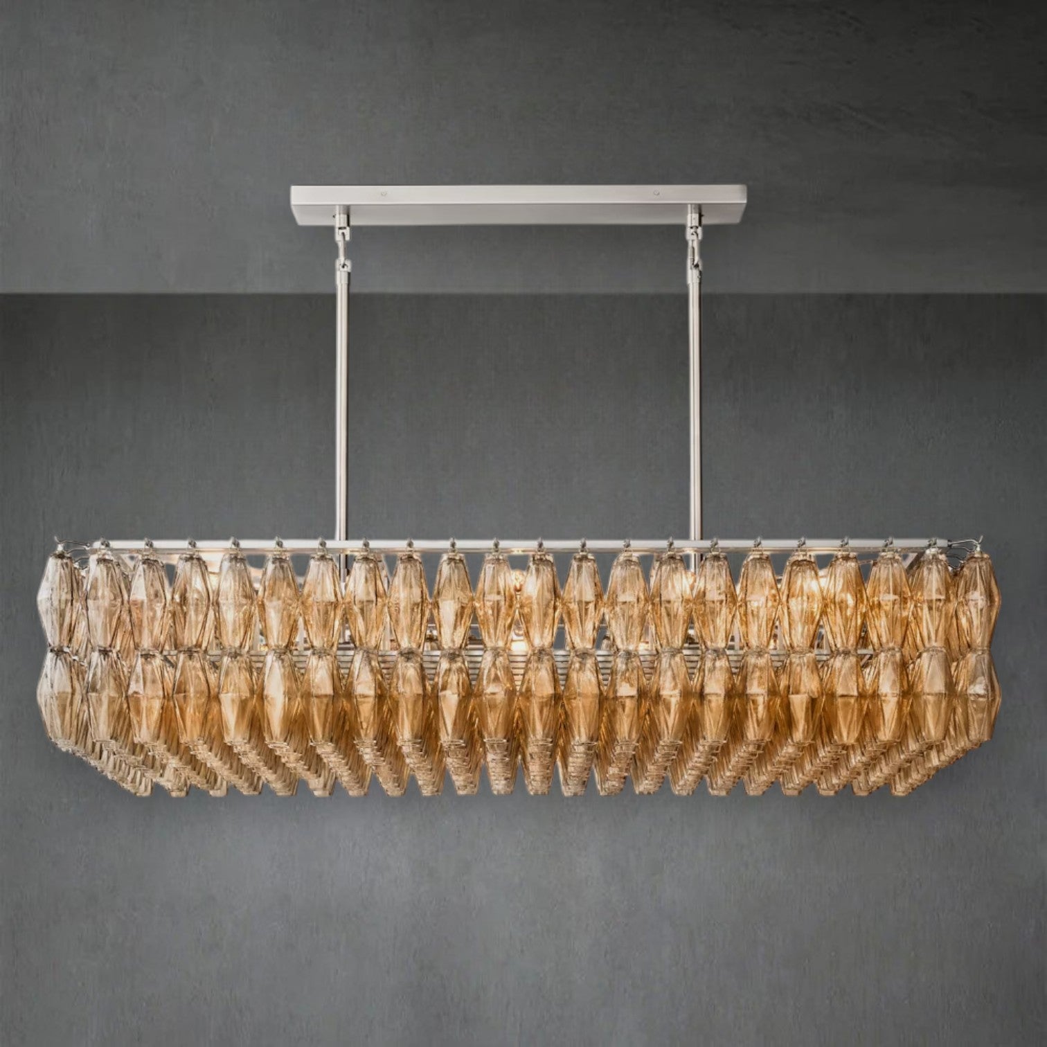 Eclipsia Glass Rectangular Chandelier 54"
