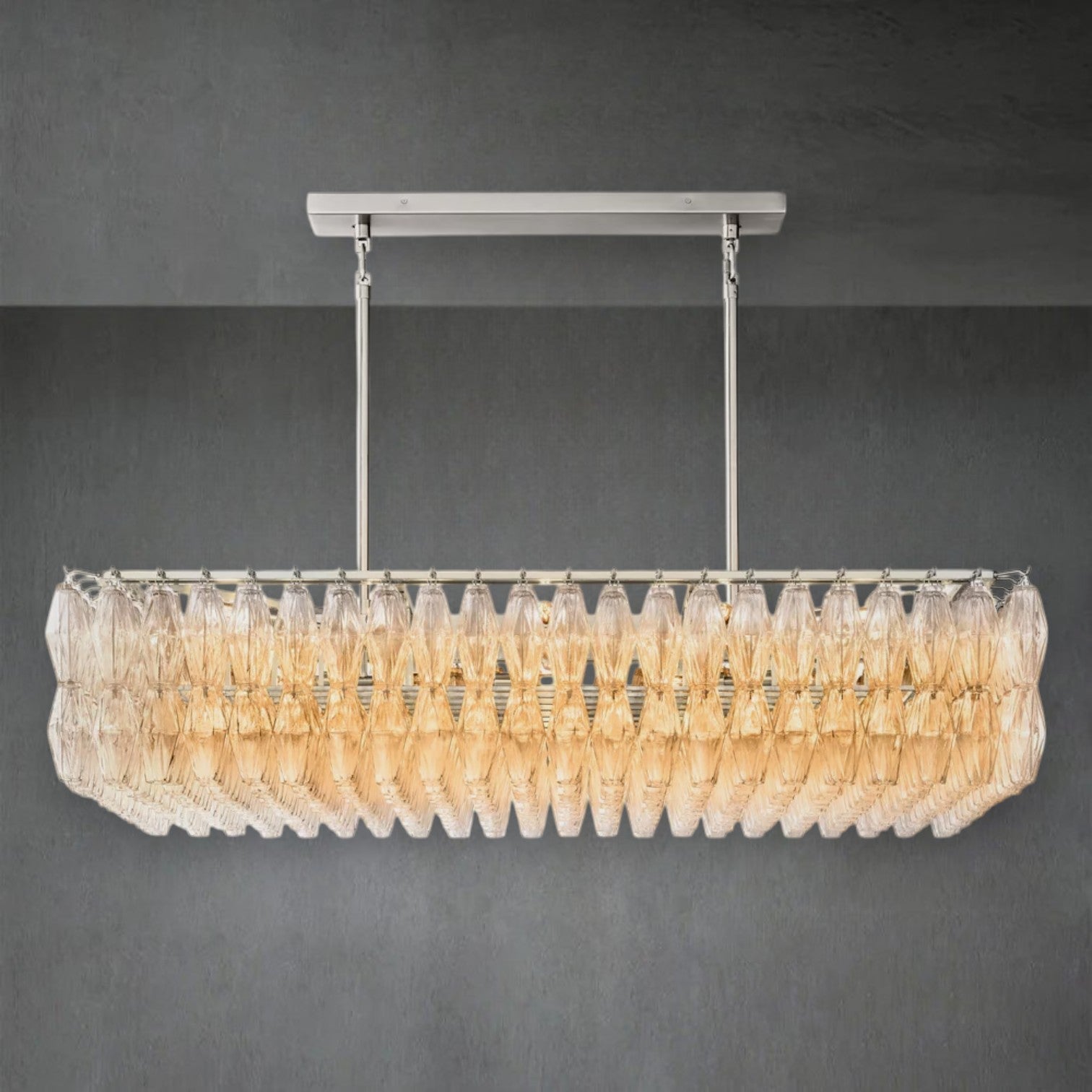 Eclipsia Glass Rectangular Chandelier 54"