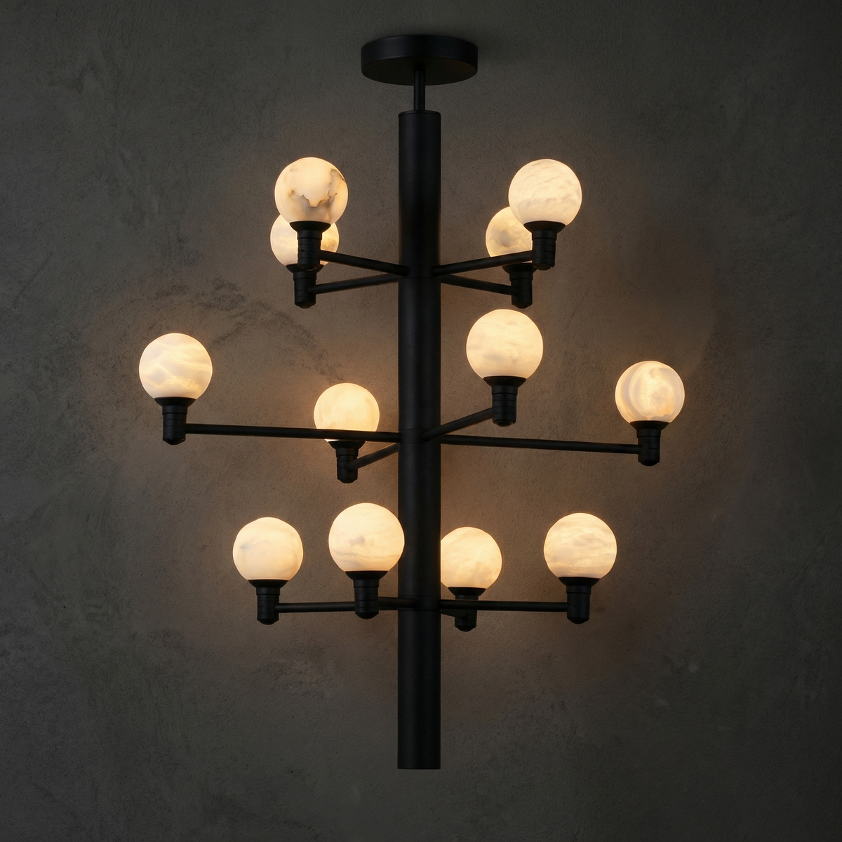 Chandelier in matte black