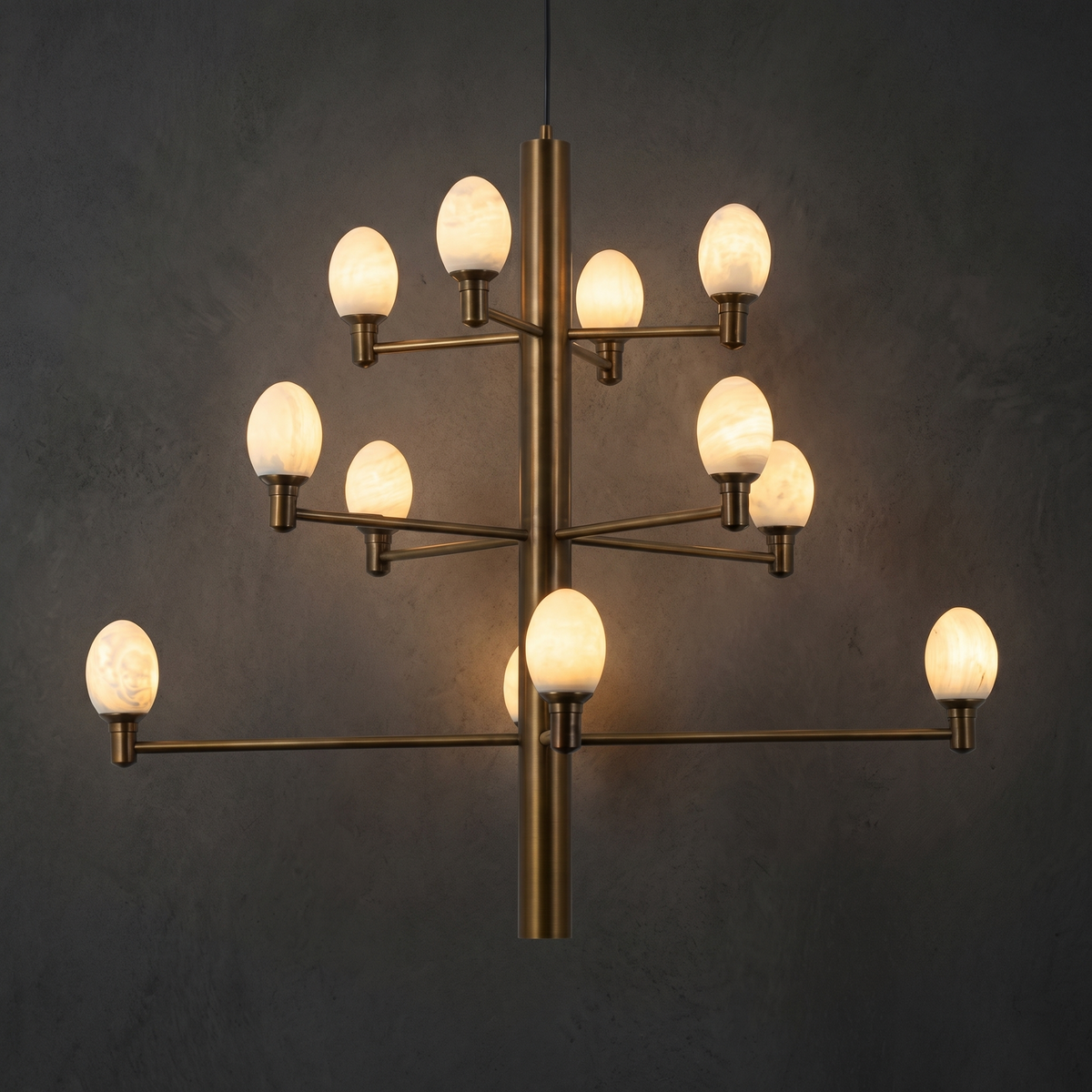 Gold Living Room Chandelier in brushed brass